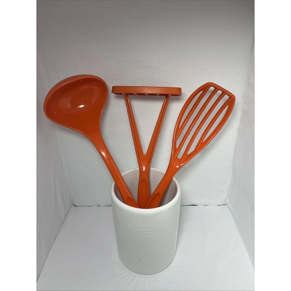 Vintage Foley Nylon Kitchen Utensils Potato Masher, Ladle, Slotted Spoon